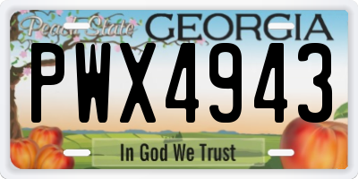 GA license plate PWX4943