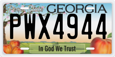 GA license plate PWX4944