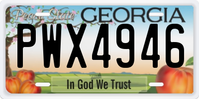 GA license plate PWX4946