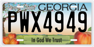 GA license plate PWX4949