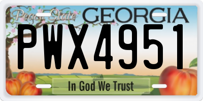 GA license plate PWX4951