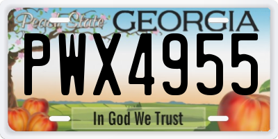 GA license plate PWX4955