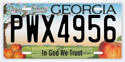 GA license plate PWX4956