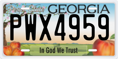 GA license plate PWX4959