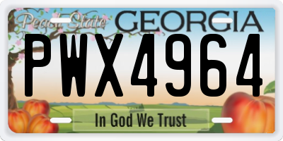 GA license plate PWX4964
