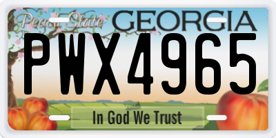 GA license plate PWX4965