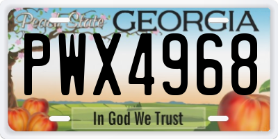 GA license plate PWX4968