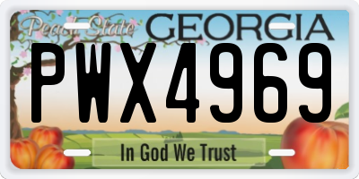 GA license plate PWX4969