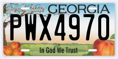 GA license plate PWX4970