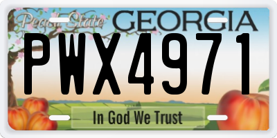 GA license plate PWX4971