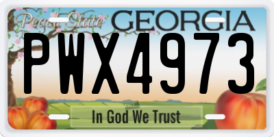GA license plate PWX4973
