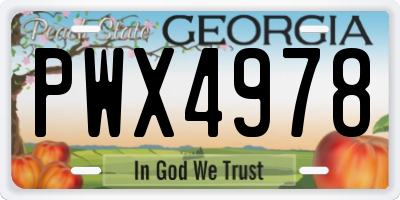 GA license plate PWX4978