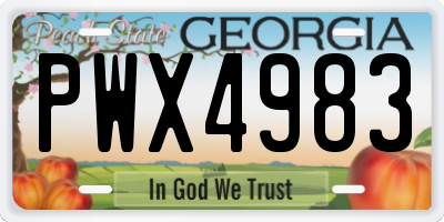 GA license plate PWX4983