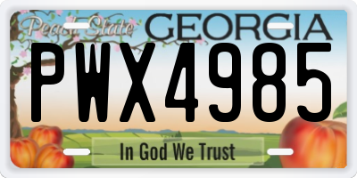 GA license plate PWX4985