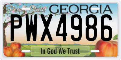 GA license plate PWX4986