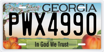 GA license plate PWX4990