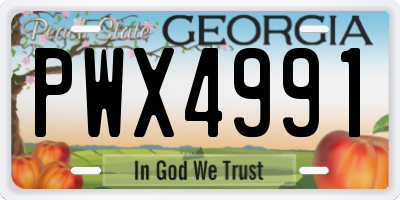 GA license plate PWX4991