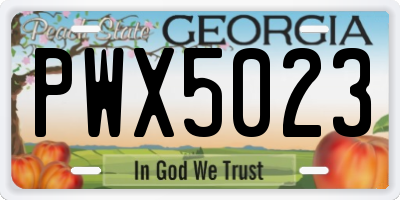 GA license plate PWX5023