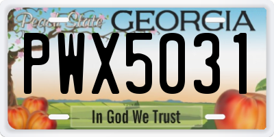 GA license plate PWX5031