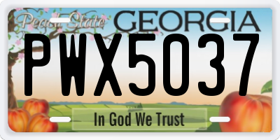 GA license plate PWX5037