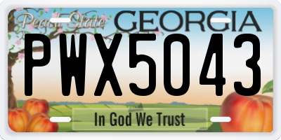 GA license plate PWX5043