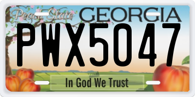 GA license plate PWX5047