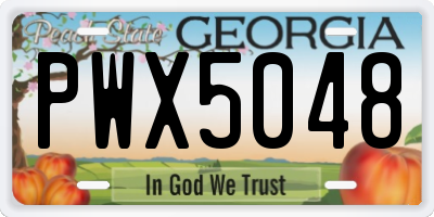 GA license plate PWX5048