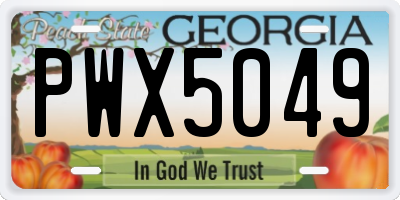 GA license plate PWX5049