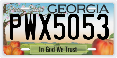 GA license plate PWX5053