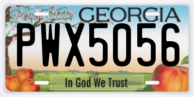 GA license plate PWX5056