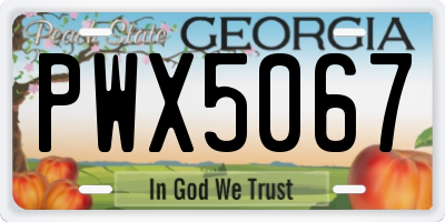 GA license plate PWX5067