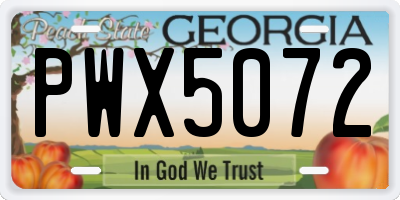 GA license plate PWX5072