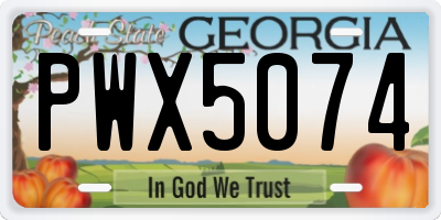 GA license plate PWX5074