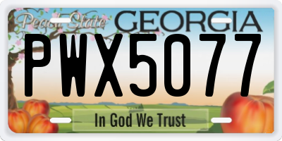 GA license plate PWX5077