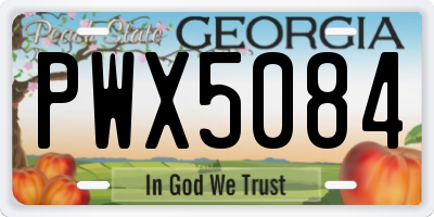 GA license plate PWX5084