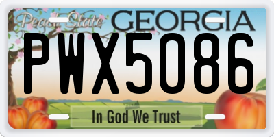 GA license plate PWX5086