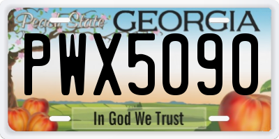 GA license plate PWX5090