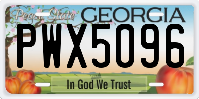 GA license plate PWX5096