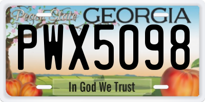GA license plate PWX5098
