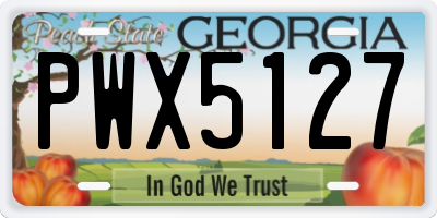 GA license plate PWX5127