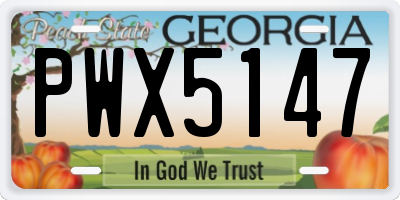 GA license plate PWX5147