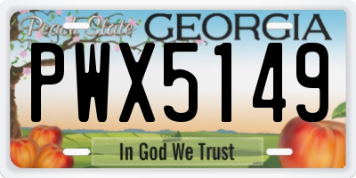 GA license plate PWX5149