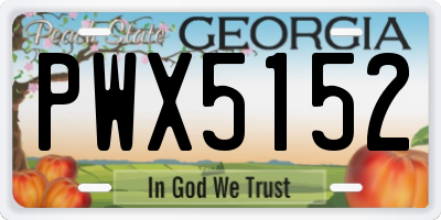 GA license plate PWX5152
