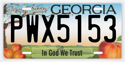 GA license plate PWX5153