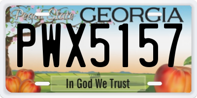 GA license plate PWX5157