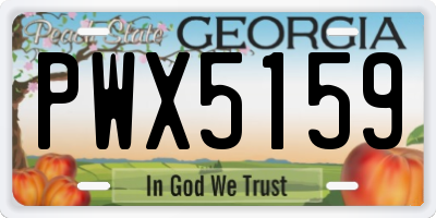 GA license plate PWX5159