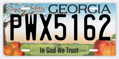GA license plate PWX5162