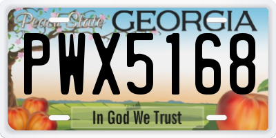 GA license plate PWX5168