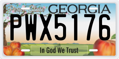 GA license plate PWX5176