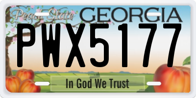 GA license plate PWX5177